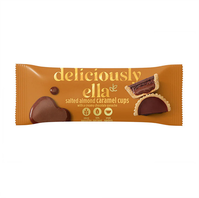 Deliciously Ella 영국 딜리셔슬리 엘라 솔티드 아몬드 카라멜 컵 케이크 스낵 36g 4팩