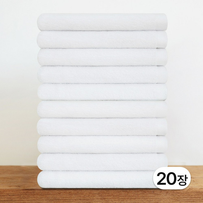 쉬라즈리빙 더소프트 업소용 다용도 미용타월 90g, 20개, 백색