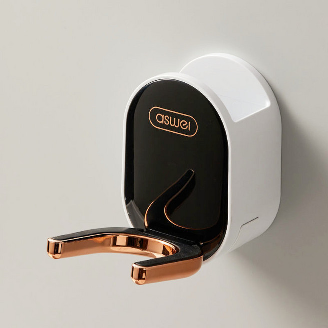 론조모니 무타공 수납 기스방지 드라이기 거치대, 블랙, 1개