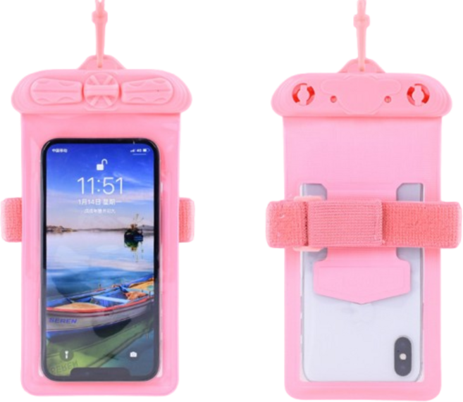 나블리박스 암밴드 방수팩 스마트폰 물놀이 수영장 방수파우치, 핑크, 1개