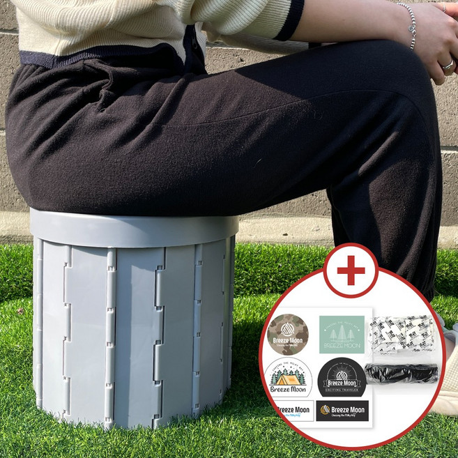 이동식 화장실 캠핑 변기 요강 캠핑용 간이 화장실 베이직, 프리미엄(뚜껑O)탄베이지+캠핑스티커 8P, 1개