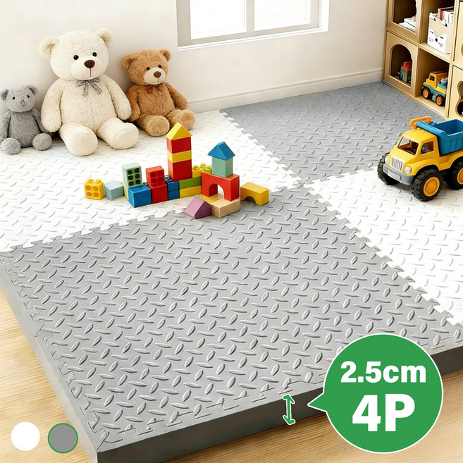 Kemei 대형 조립식 퍼즐매트 강아지 미끄럼방지 매트 양면 거실 바닥 충격방지, 4개, 그레이