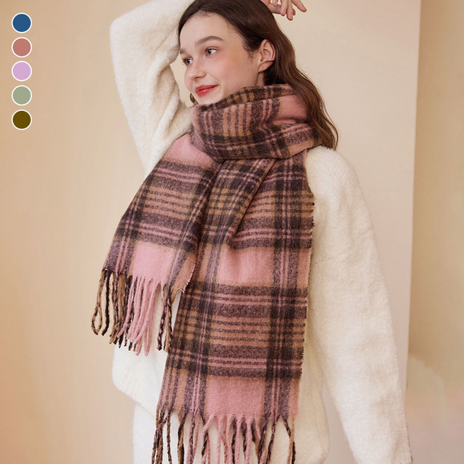 멜로우 홀리데이 여성 머플러 체크 목도리