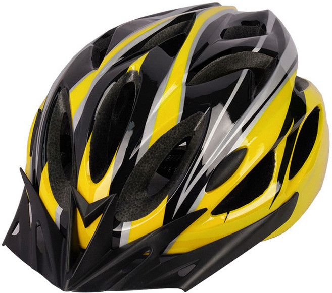 一件代發騎行頭盔一體成型男女山地公路自行車頭盔騎行裝備安全帽, 黃黑