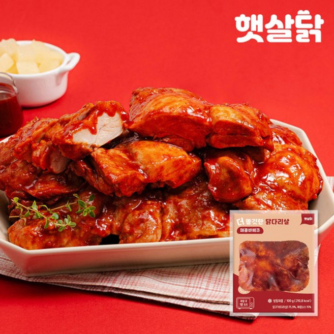 더 쫄깃한 닭다리살 매콤바베큐 (100gX1팩), 1개, 100g