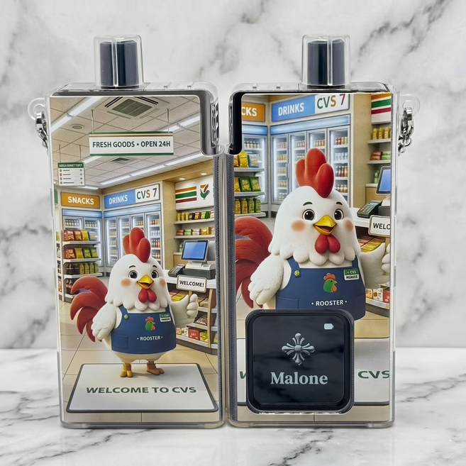 헤스티유 전자담배 12간지 캐릭터 투명 TPU 케이스 말론 전담 호환용, 1개, 닭띠