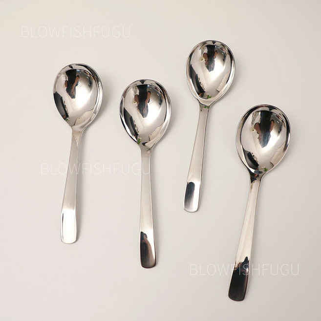 BLOWFISHFUGU 304 스텐 마라탕 라면 숟가락 스텐국자 16.4CM, 실버, 4개