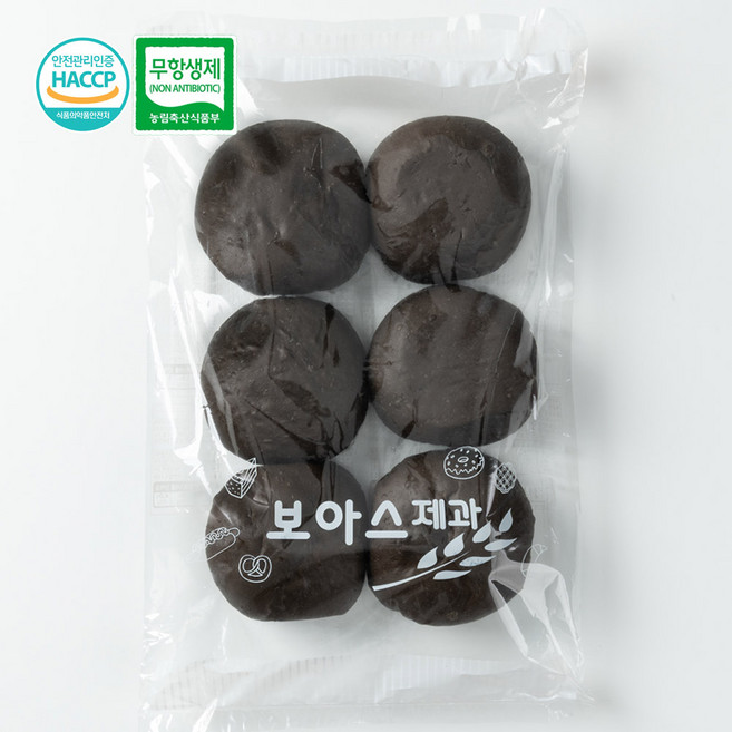 [보아스제과] 수제 먹물햄버거빵, 60g, 18개