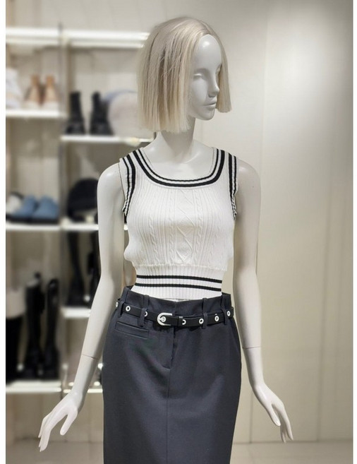 에고이스트 레터링자카드 니트 베스트 EQ1KV260 745064