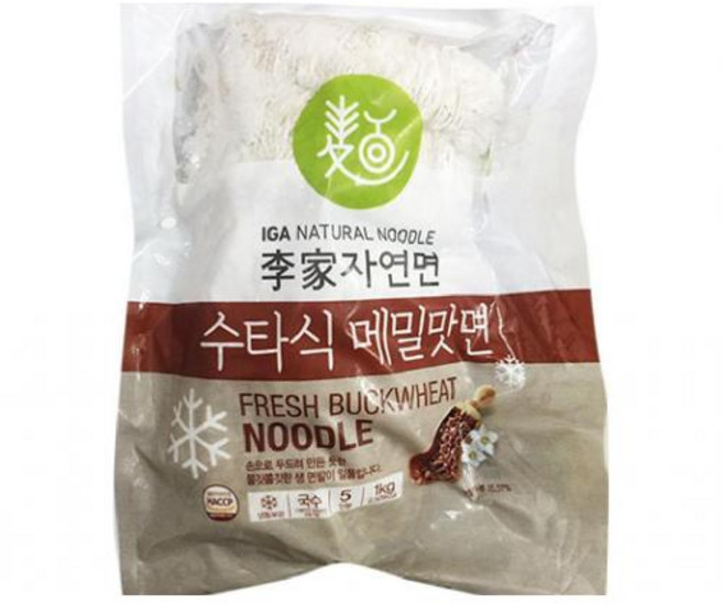 수타식메밀맛면 이가자연면 1KG(200Gx5EA), 1개, 1kg