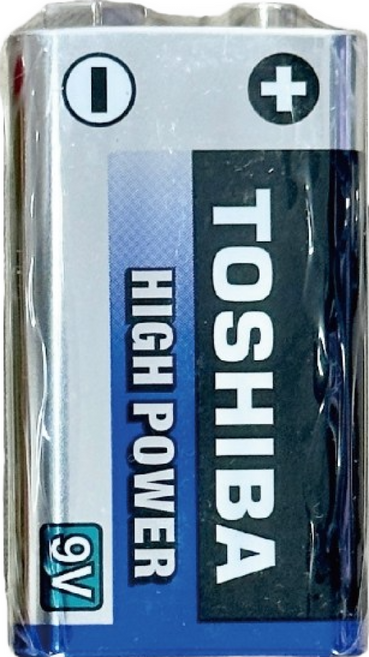 TOSHIBA 東芝 9V 方型電池 鹼性 碳鋅電池 適用住警器 火災警報器 6F22 6LR61, 1套裝, 1