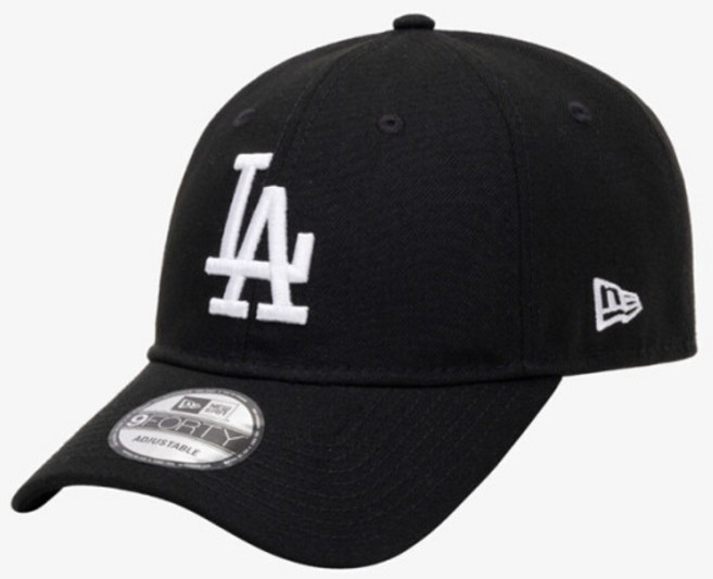 뉴에라 9FORTY 화이트 온 블랙 언스트럭쳐 볼캡 LA 다저스 MLB 모자