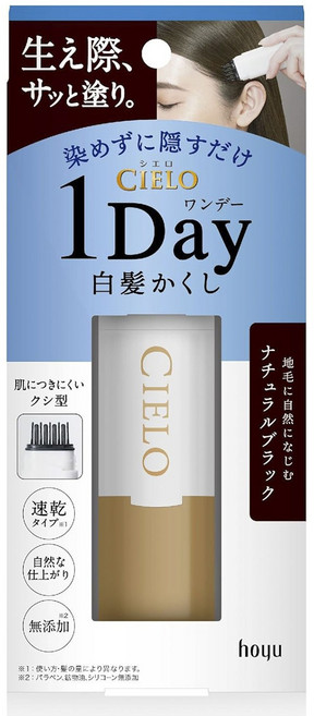 hoyu 1Day白髮補色刷 9ml, 自然黑, 1支