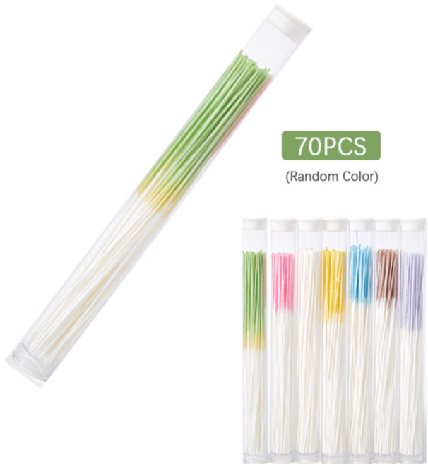 60/70/160pcs 피어싱 된 귀 청소 허브 솔루션 종이 치실 구멍 애프터 케어 도구 키트 일회용 귀걸이, 02 70PCS