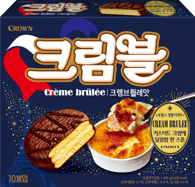 크라운 크렘브뢸레맛 초코 디저트, 320g, 1개