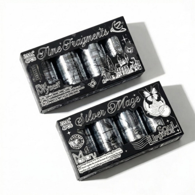 보스케 영문 레터링 다이컷 PET 다꾸 롤스티커 마테 테이프, 1박스, 버터플라이 필름