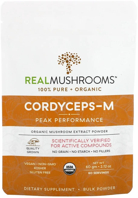 Real Mushrooms Cordyceps M 동충하초 파우더 60g, One Size - 쿠팡
