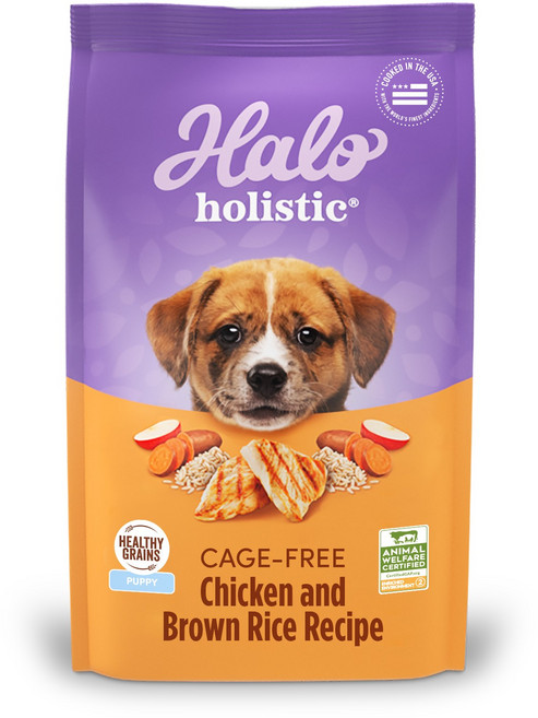 Halo 嘿囉 幼犬雞肉 乾狗糧｜優質雞肉配方 促進幼犬健康成長 無添加人工成分, 4.5kg, 1個, 雞肉+米飯+蔬菜