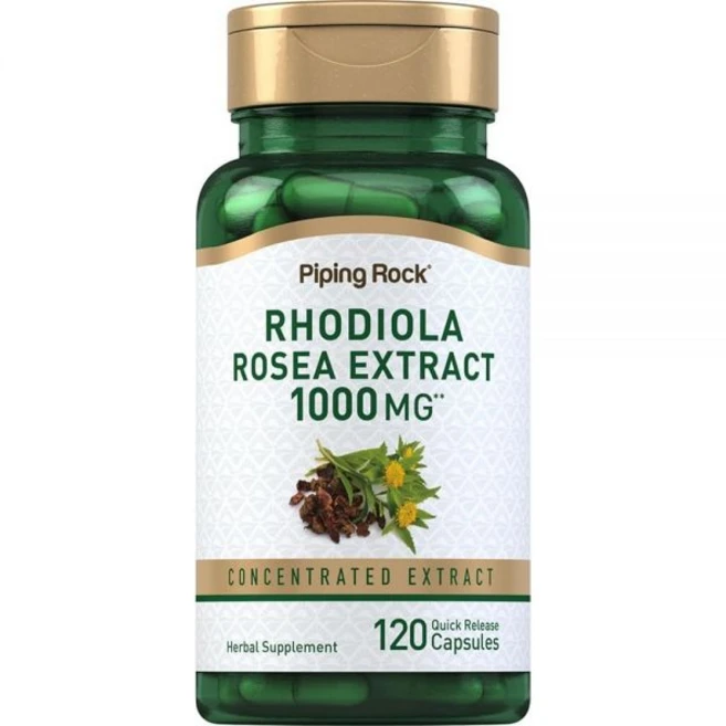 Piping Rock Rhodiola Rosea 추출물 보충제 | 120캡슐 | 농축 허브 뿌리 | GMO 프리 글루텐 프리, 1개 - 쿠팡