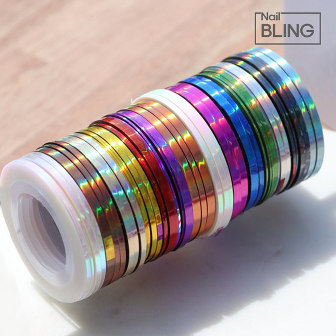 네일 라인테이프 홀로그램 젤네일 스티커, 2mm, 001 메탈 블랙, 1개, 2mm 001 메탈 블랙