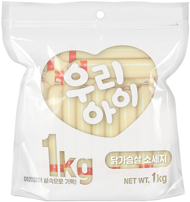 데이스포 우리아이 고단백 닭가슴살 강아지소세지 애견간식, 1kg, 1개