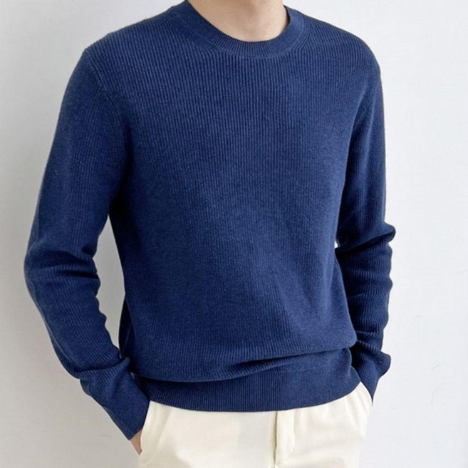 베이직 디자인 남자 캐시미어 코튼 데일리 니트티 남성상의 봄니트 여자 긴팔 겨울 라운드