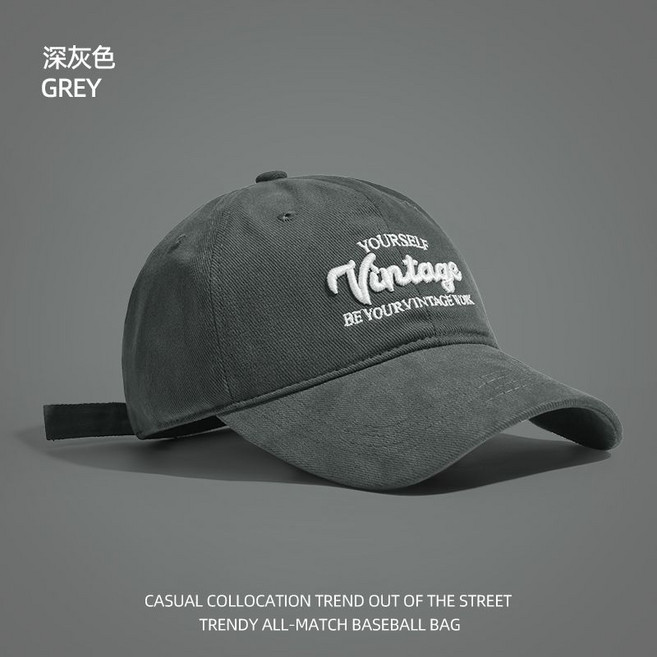 韓版棒球帽 男 字母刺繡 帽子 深頂 加寬帽簷 鴨舌帽