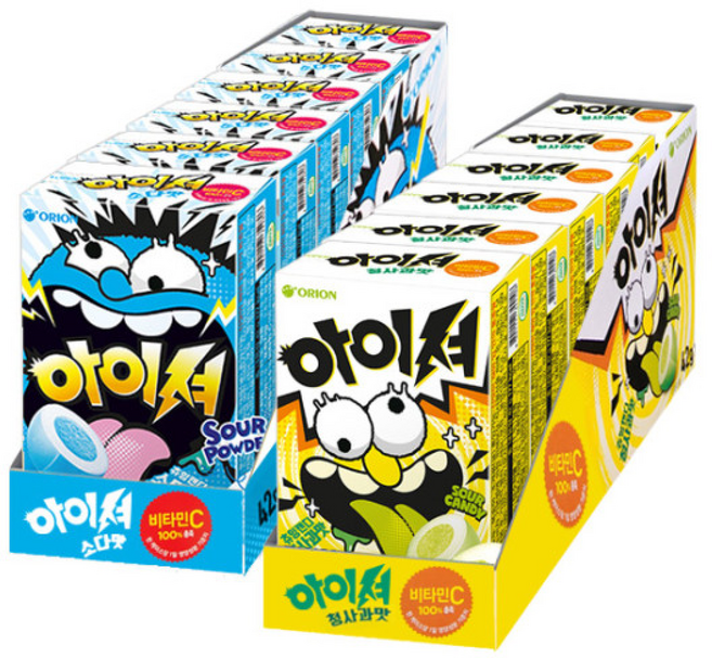 오리온 아이셔 청사과 x+소다맛 x(총), 12개, 42g