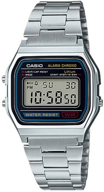 카시오 디지털 쿼츠 메탈시계 A158WA-1DF