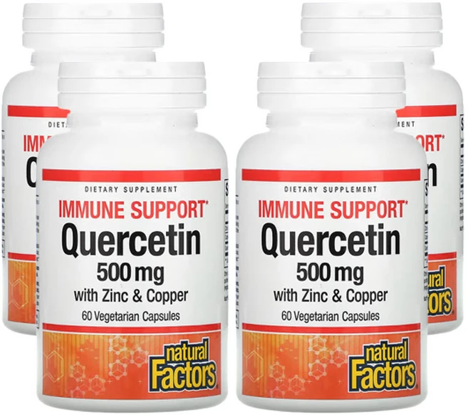 네츄럴팩터스 이뮨서포트 퀘르세틴 500 mg 60 베지캡슐, 60정, 4개 - 쿠팡