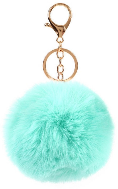 이음모음 털방울 가방 키링, 1개, 민트