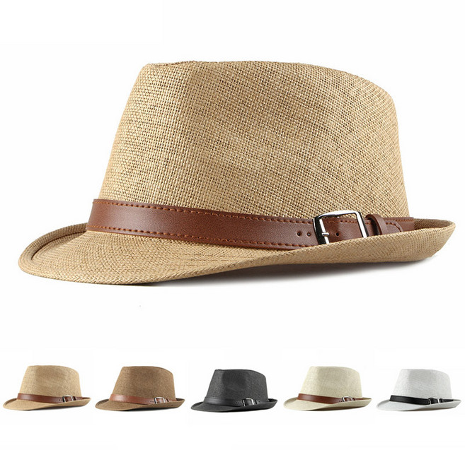 남성모자 밀짚모자 신사모자 할아버지 시원한 페도라 여름모자 벨트포인트