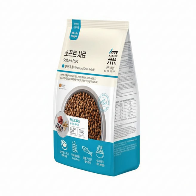 바우와우 무마진 소프트사료 연어황태 1kg, 1개