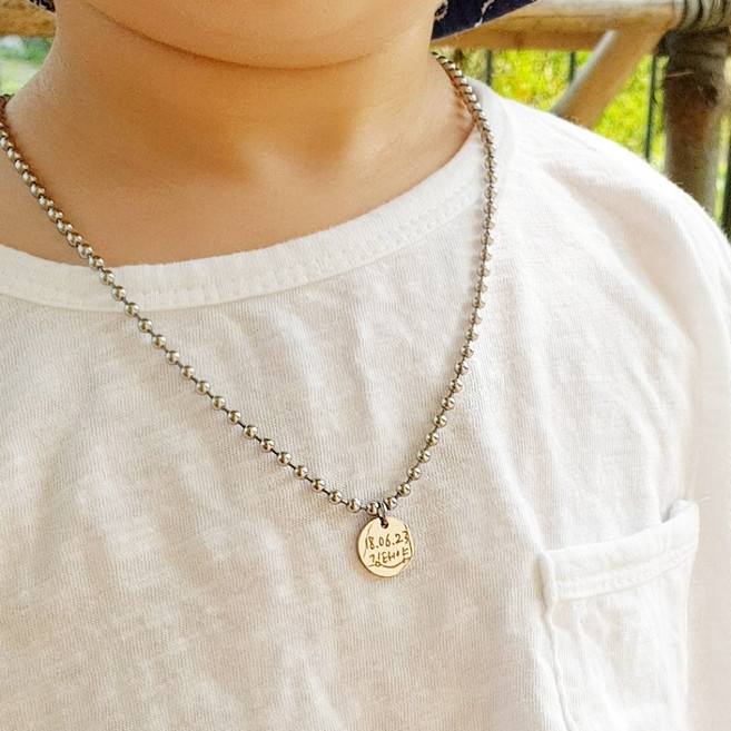 12mm 민자 팬던트 써지컬 볼체인 조정자 미아방지 목걸이