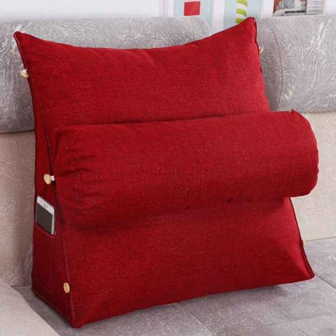 미리내 북유럽 삼각 등받이쿠션 등쿠션 솜포함, 레드