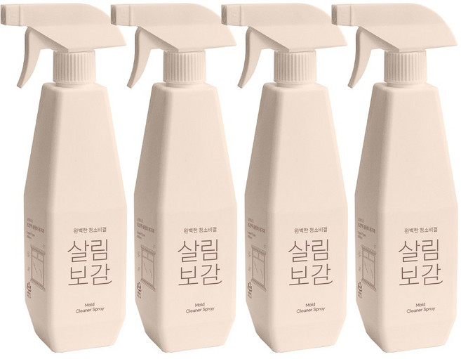 살림보감 초강력 뿌리는 곰팡이 제거제 벽지 베란다 벽 화장실 욕실 창틀 세제 결로방지, 550ml, 4개