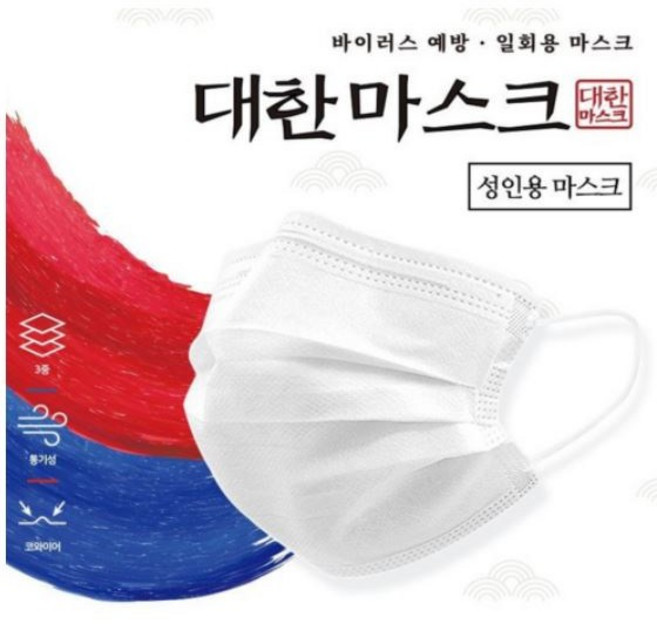 아이엠듀 3중 필터 일회용마스크, 2개, 50매