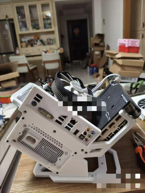 오픈형 PC 케이스 아크릴 튜닝 섀시 조립식 투명, 커피, SFX 전원 버전, 1개