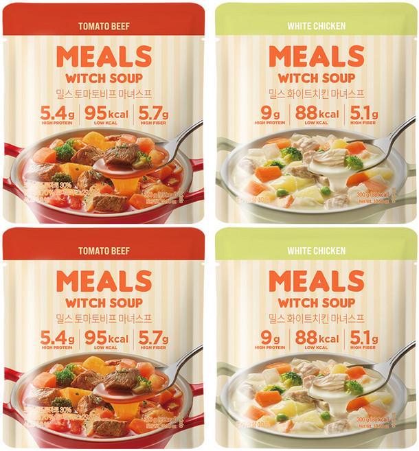 밀스 토마토비프 마녀스프, 4개, 300g