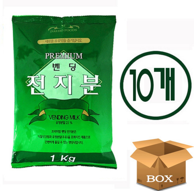 대호 벤딩전지분 자판기용 우유, 1kg, 10개