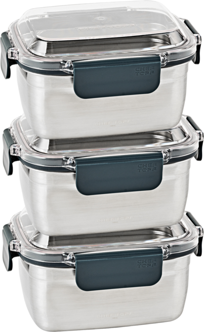 PicknGO 글라스락 셰프토프 클린 스텐밀폐용기 700ml PG0033, 3개