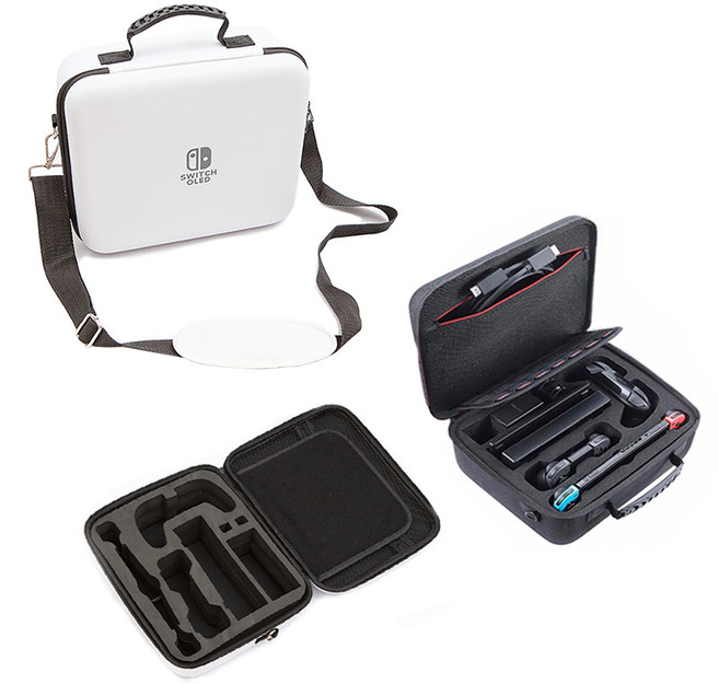 아싸라봉 닌텐도 스위치OLED 가방 파우치 여행용 캠핌용 올인원 악세사리 수납 파우치, 닌텐도맥스풀 올인원백-white, 1개, color