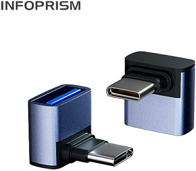 INFOPRISM / USB 3.1 C타입 A타입 각도 변환 젠더 90도 180도 L형 U형 ㄱ형 IA-922, 2개