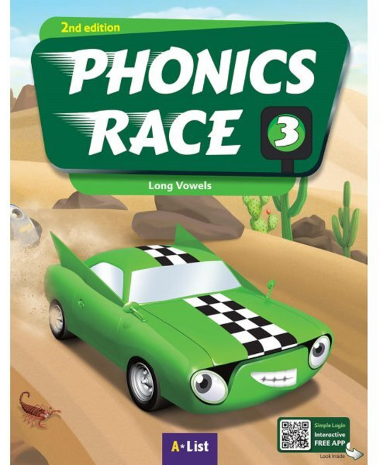 Phonics Race 3 (2/E) : Student Book with App / Workbook : Long Vowels, A*List