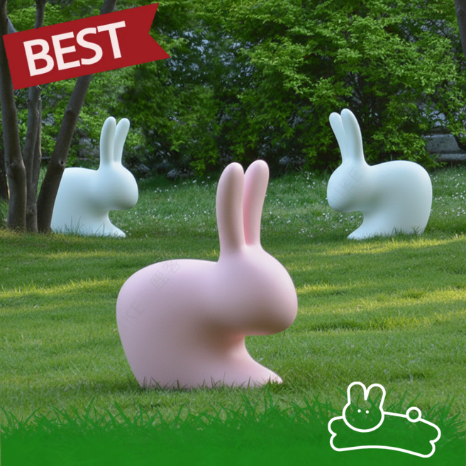 대형 토끼 조형물 야외 장식품 정원 인테리어 공원 잔디 포토존, 블루 S 사이즈