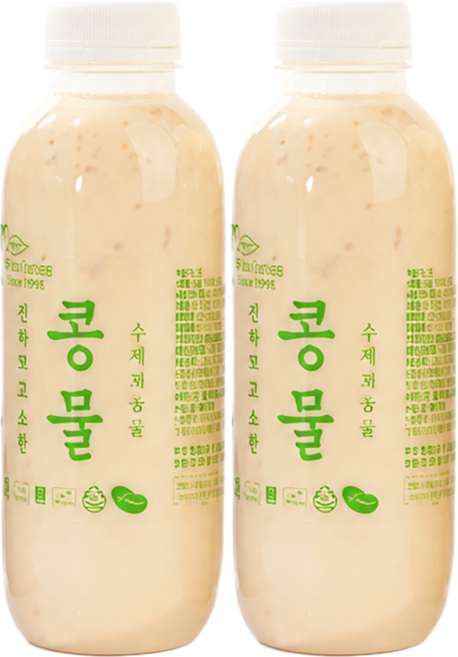 명품소이 맷돌로간 100%국산햇콩 무첨가 진한 우뭇가사리콩물, 2개, 500ml