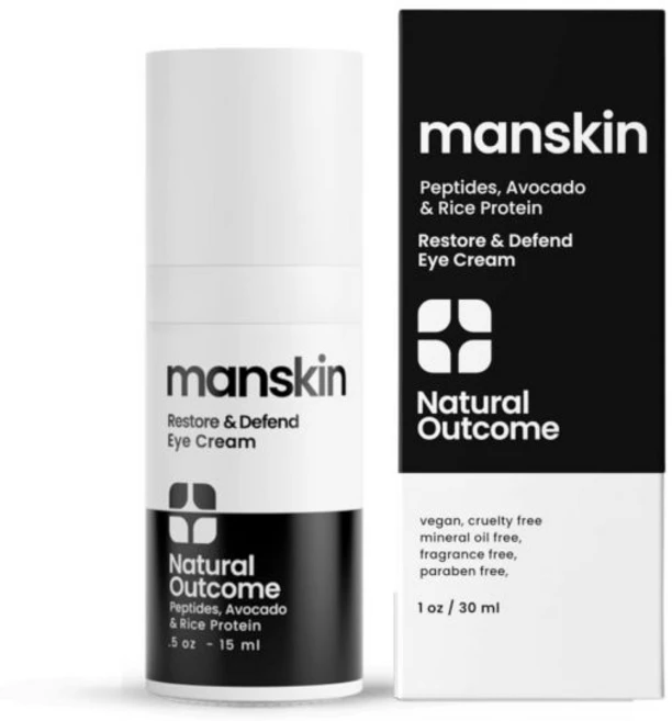 남성용 맨 스킨 아이 크림 - 펩타이드 아보카도 오일 및 쌀 단백질로 안티에이징 복원 방어, 남성용 맨 스킨 아이 크림 - 펩타이드, 아보카도 오일, 1개, 15ml - 쿠팡