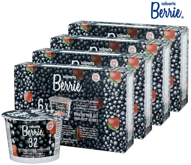 로버츠베리에 야생 블랙커런트&스트로베리 1box(100ml x 6팩), 24개, 100ml