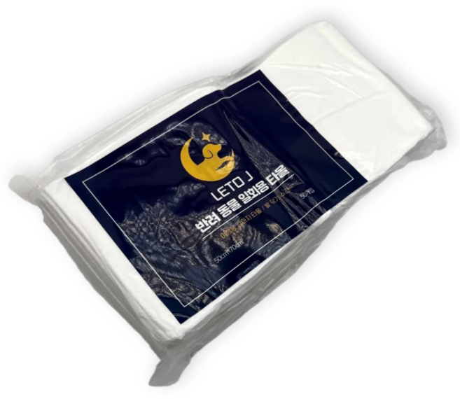 LETOJ 반려 동물 일회용 타올, 1개, 화이트