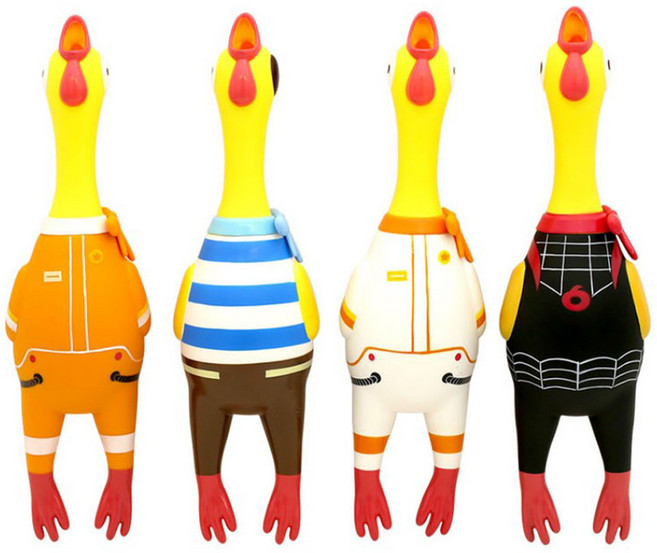 꼬끼오 통닭 치킨 애견용품 강아지인형 우는 닭 크레이지치킨 삑삑이 파티 장난감, 1개